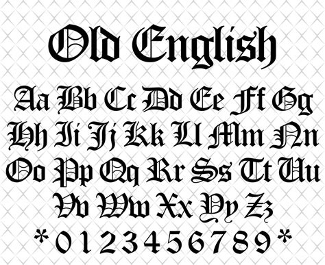 Old English Font Etsy Aria Art