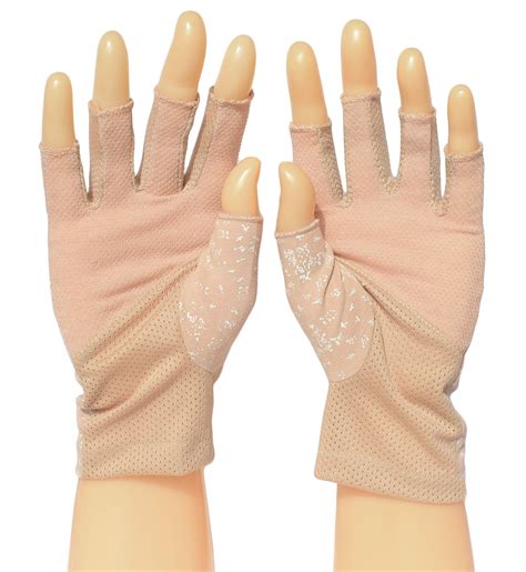 Womens Sunblock Fingerless Gloves Summer Uv Protection Driving Cotton