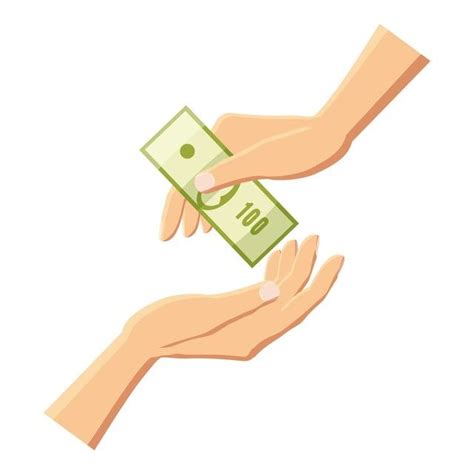 Hand Give Money Vector Png Images Giving Money From One Hand To