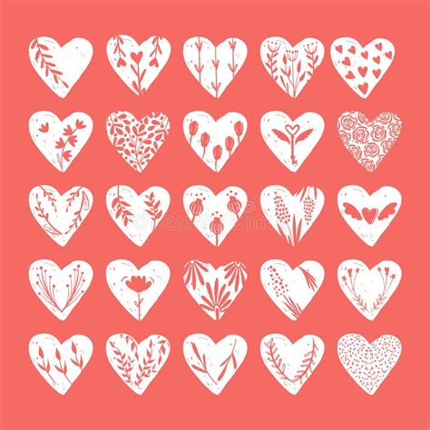 Vector Collections Of Hand Drawn Hearts Isolated On Transparent