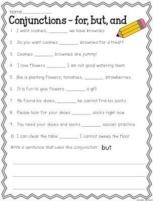 These materials will help kids learn how conjunctions: Common Core Crunch - May | Language arts, Language and School