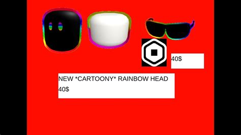 New Roblox Cartoony Rainbow Head Free Robux Giveaway Freerobux