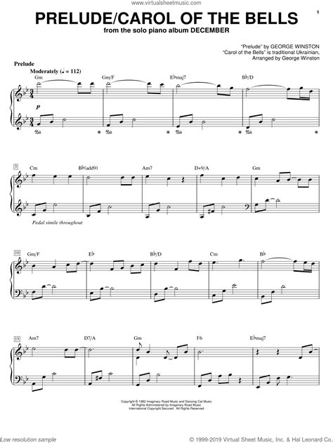 Carol of the bells is also known as the ukranian bell carol in some places. Winston - Prelude/Carol Of The Bells sheet music for piano solo