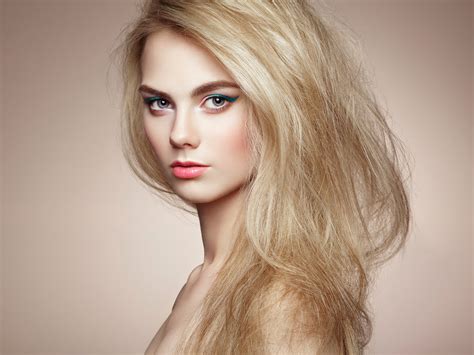 Wallpaper Face Women Model Blonde Long Hair Black Hair Fashion