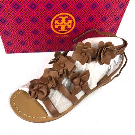 Tory Burch Shoes New Tory Burch Flat Brown Floral Design Sz 1 Bc