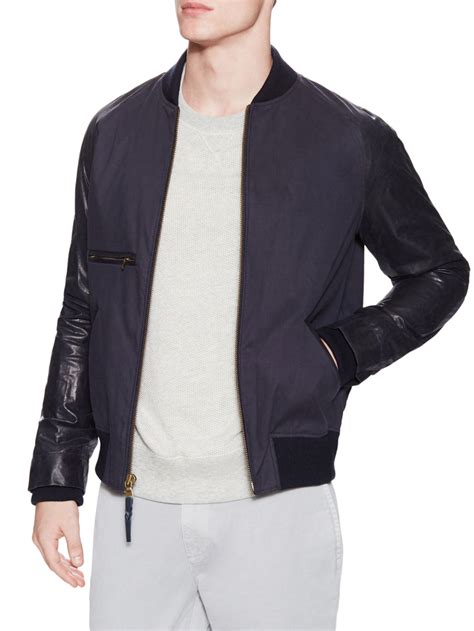 Sell Nwt Billy Reid Finn Leather Bomber Jacket Blue Size M