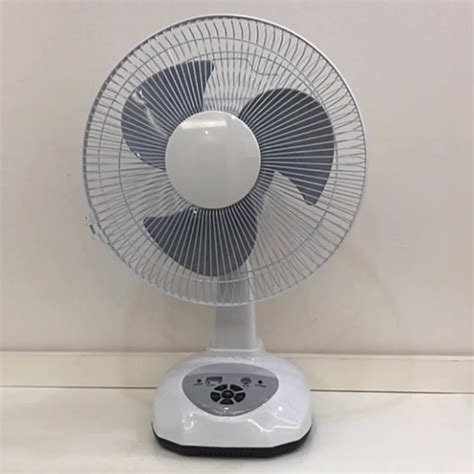 12 Inch Ac Dc Rechargeable Fan Table Fan With Led Light And Mobile Phone Charge Model S012