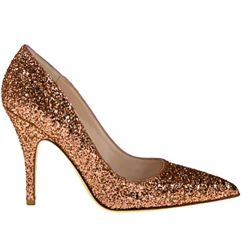 women s sparkly glitter heels pointed toe pumps shoes copper bronze 10 5 inch yes in