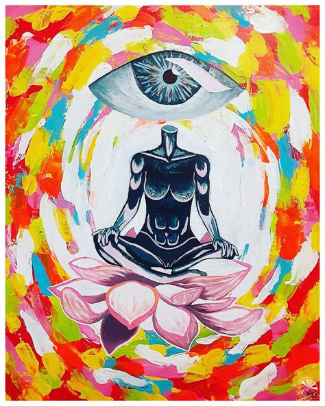 Third Eye Wall Art For Meditation Abstract Third Eye Painting Etsy