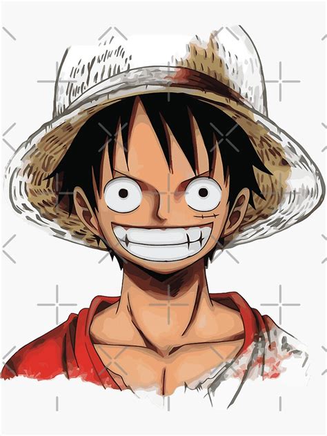 Monkey D Luffy Smiling One Piece Sticker For Sale By Gate Bear