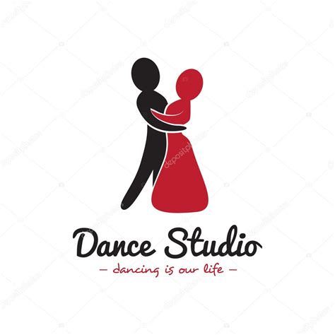 Vector Dance Studio Logo Dancing Couple Logotype — Stock Vector