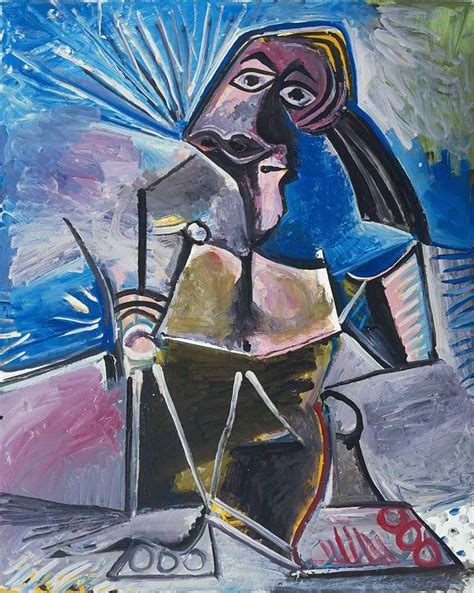 © olga picasso / picassolive. Pablo Picasso Çalışırken 1971 tarihli - istanbul sanat evi