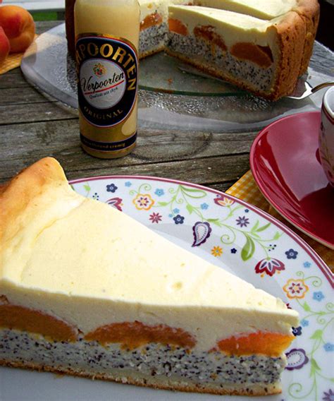 Zuletzt den kuchen mit den aprikosen belegen und den kuchen auf mittlerer schiene ca. Mohn Aprikose Quark Kuchen Rezept