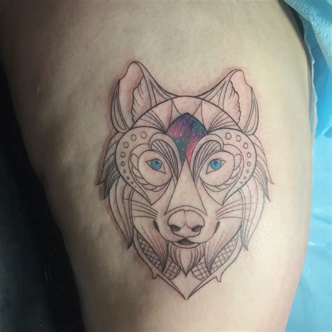 Geometric Wolf Done By Kass Adrenaline Vancouver Canada Rtattoos