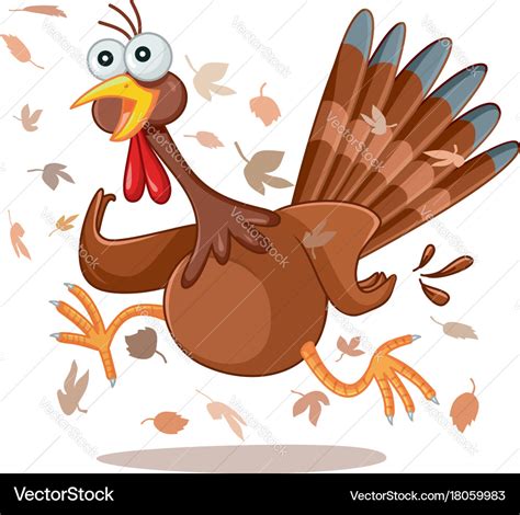 Funny Turkey Running Cartoon Royalty Free Vector Image