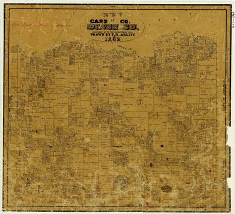 Cass County Texas 1862 Old Wall Map Reprint With Land Owners Names