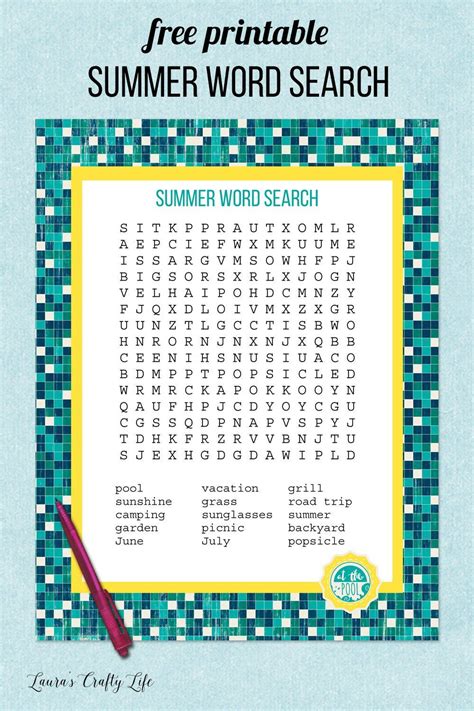 Printable Word Searches Summer