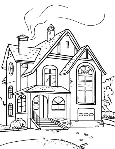 Printable Coloring Page Of A House
