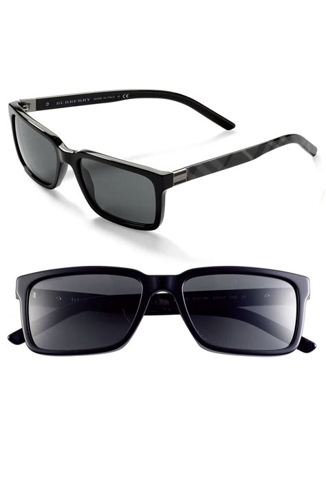 Burberry Rectangle Sunglasses In Black For Men Black Check Lyst