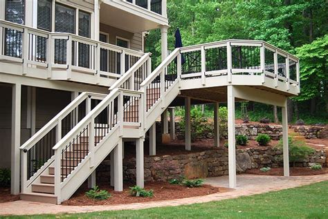 Porch Railing Ideas Front Stairs Designs With Landings Contemporary