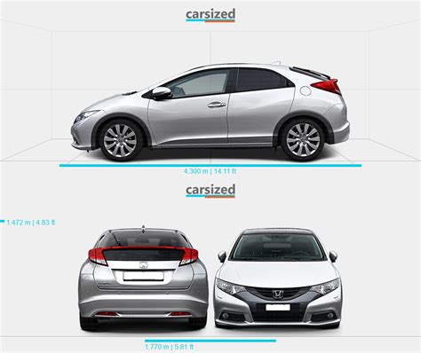 Honda Civic 2011 2017 Dimensions Side View