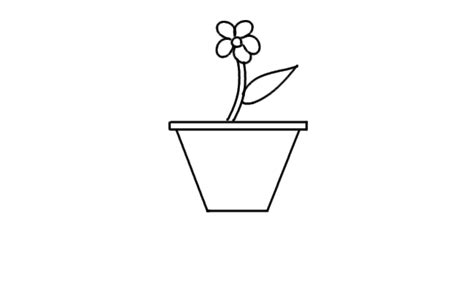 How To Draw A Flower Pot Step By Step Flower Pot Drawing For Kids