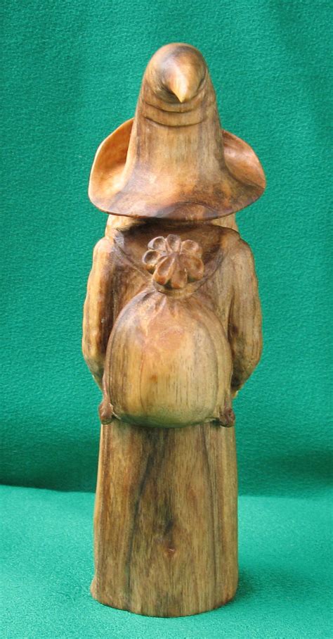 Gnome Wooden Figurine Nut Wood Carving Wooden Carved Etsy In 2020