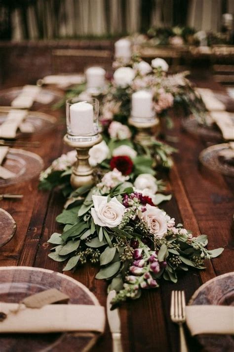 15 Greenery Garland Wedding Centerpiece Ideas For Long Table Oh Best