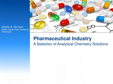 Pdf Pharmaceutical Industry A Selection Of Analytical Chemistry