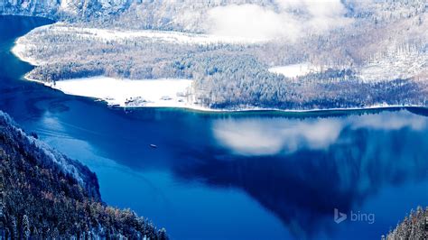 Beautiful Winter Forest Lake 2015 Bing Theme Wallpaper