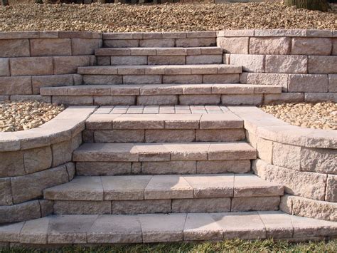 New Entrance Retaining Wall Steps Outdoor Stone Backyard Retaining