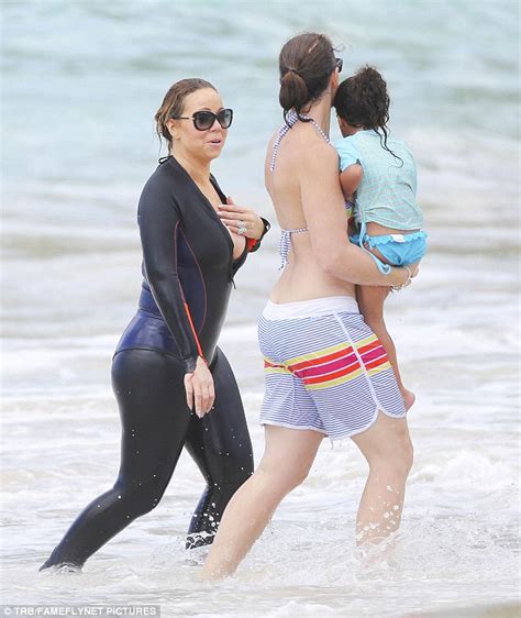 Mariah Carey Flashes Cleavage In Wetsuit With Daughter Monroe Daily Mail Online