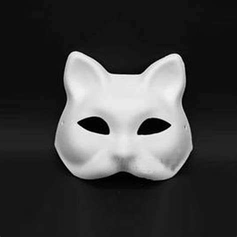Fox Unpainted Blank White Mask Women Lady Cat Girls Venetian Masquerade