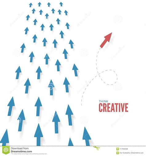 Think Creative Red Arrow Motion Into Different Way Freedom Of Thought