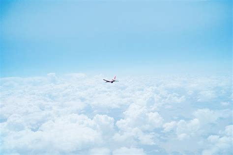 Free Images Airplane Above Clouds Sky