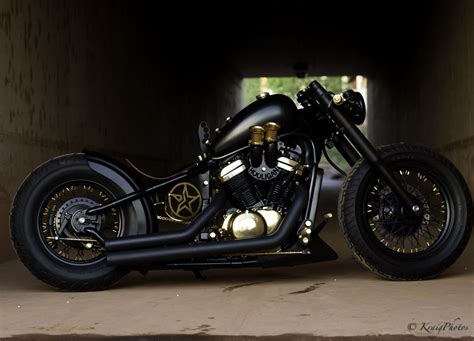 Blacked Out Bobber Motorcycle Custom Harleys Custom Motorcycles