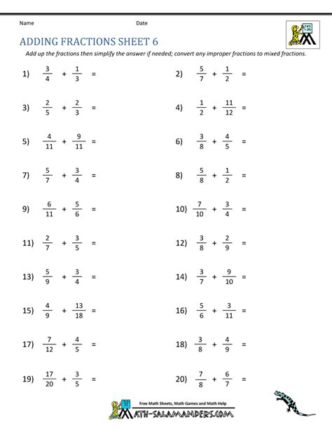 Orangeflowerpatterns Get Math Worksheets Grade 5 Adding Fractions 