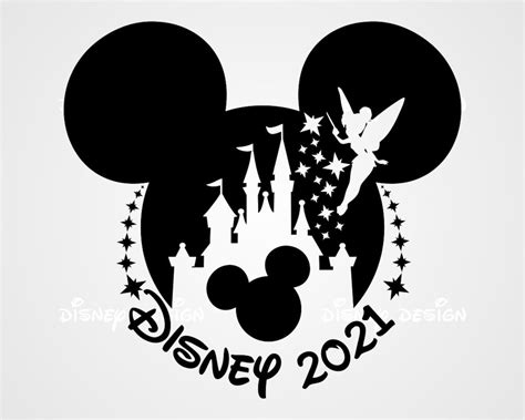 Mickey Mouse Head With Castle SVG