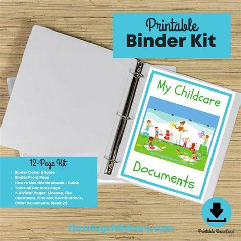 My Childcare Documents Binder Kit Instant Etsy Home Daycare Forms