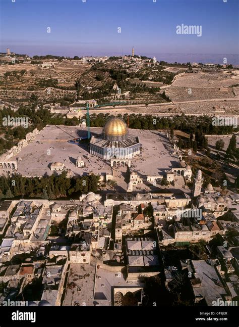 Temple Mount Jerusalem Aerial View High Resolution Stock Photography