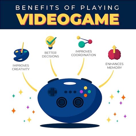 Benefits Of Playing Videogame Infographic Free Vector