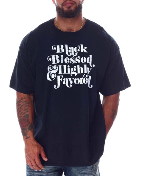 Buy Black Blessed And Highly Favored T Shirt Bandt Mens Shirts From