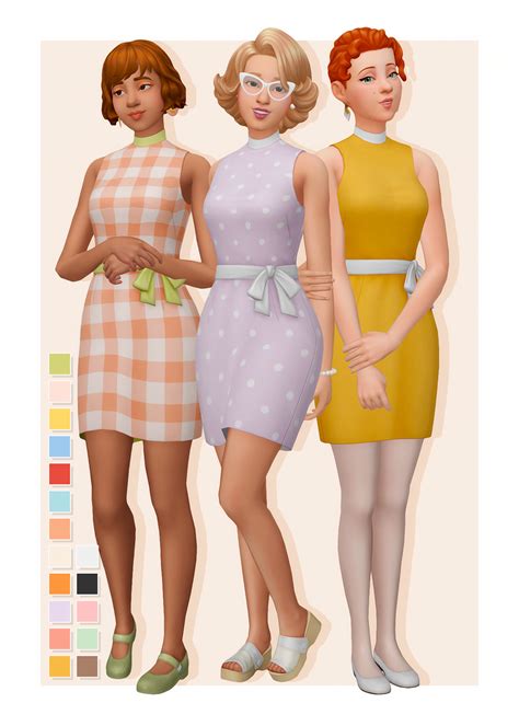 Pixel Co Clothing Vintage Outfits Sims 4 Clothes For Women