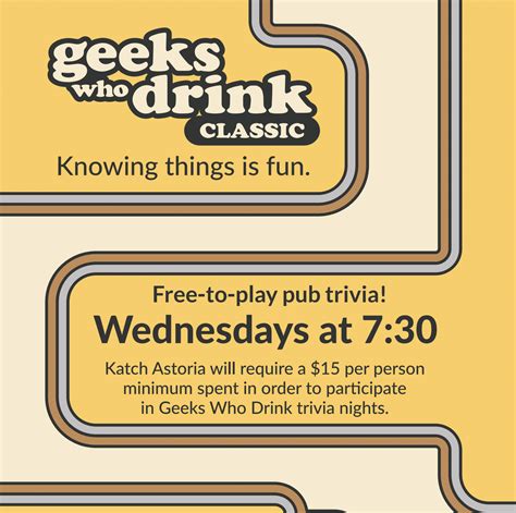 Geeks Who Drink Trivia Every Wednesday — Katch Astoria Gastropub