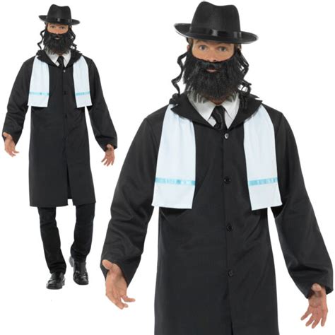 Rabbi Costume Orthodox Jew Religious Adult Mens Fancy Dress Outfit Ebay