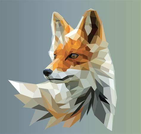 Polyfox Digital 1540px × 1474px Rart Geometric Animals Polygon