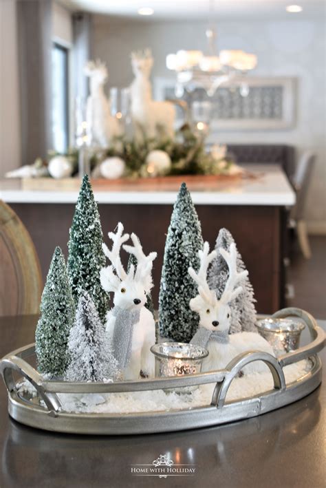 Winter White Christmas Centerpiece Home With Holliday
