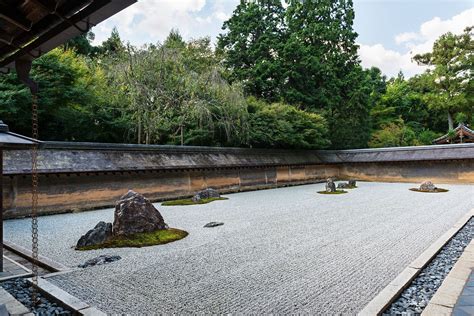 Rock Garden At Ryoanji Temple In Kyoto Japan Ryoanji Temple Gardens