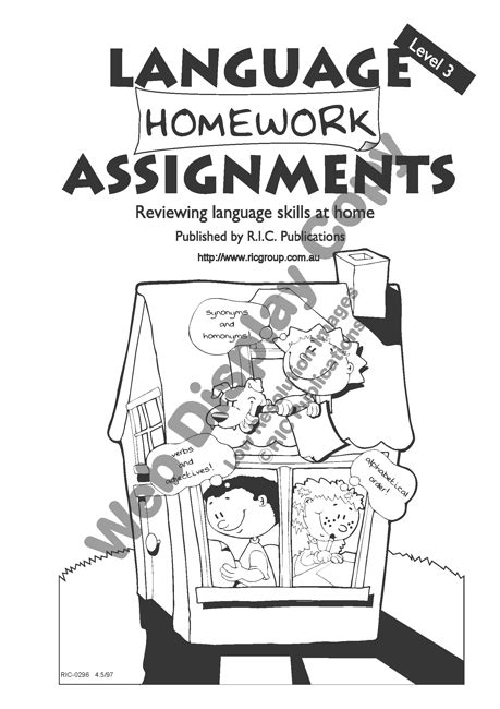 Language Homework Assignments Level 3 Ages 7 8