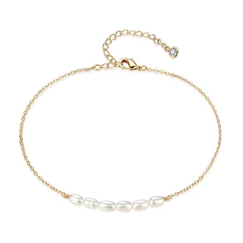 Mevecco Freshwater Pearl Anklet